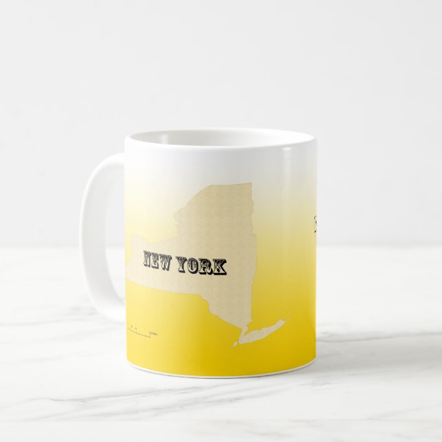 Tasse - New York Staat Karte mit City (Vorderseite Links)