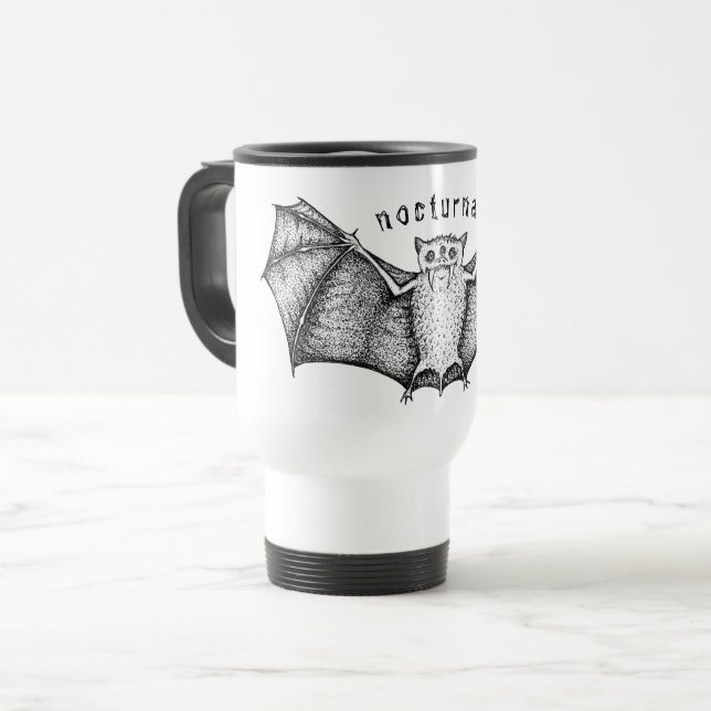 Tasse nocturne de voyage de chauve-souris mignonne (Devant gauche)
