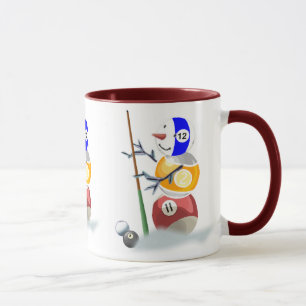 Tasse Noël de bonhomme de neige de billards