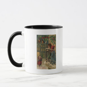 Tasse Noël GreetingKids observant Père Noël