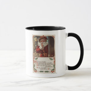 Tasse Noël GreetingSanta avec la main sur la barbe
