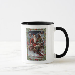 Tasse Noël GreetingSanta sur Sleigh