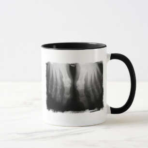 Tasse Noir animal et blanc squelettiques humains de