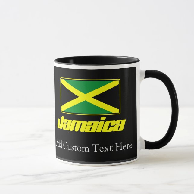 Tasse Noir avec le drapeau jamaïcain (Droite)