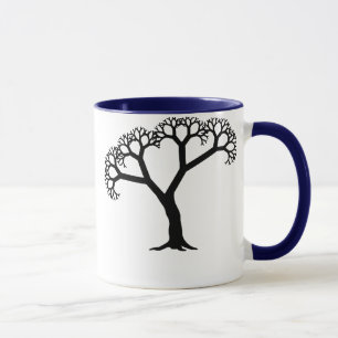 Tasse Noir d'arbre de fractale