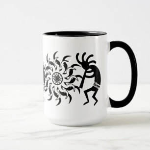 Tasse Noir N Blanc Sud-Ouest Kokopelli Soleil Tribal
