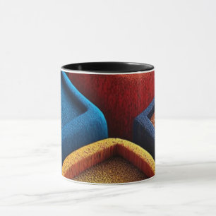 Tasse noire d'art abstrait moderne en ligne   Co m