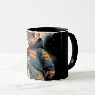 Tasse noire d'art abstrait moderne en ligne   Co m