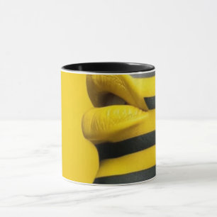 Tasse noire d'art de ligne abstrait moderne   Co