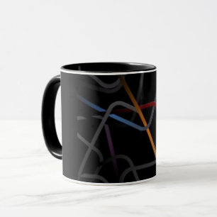 Tasse noire d'art de ligne abstrait moderne Co m