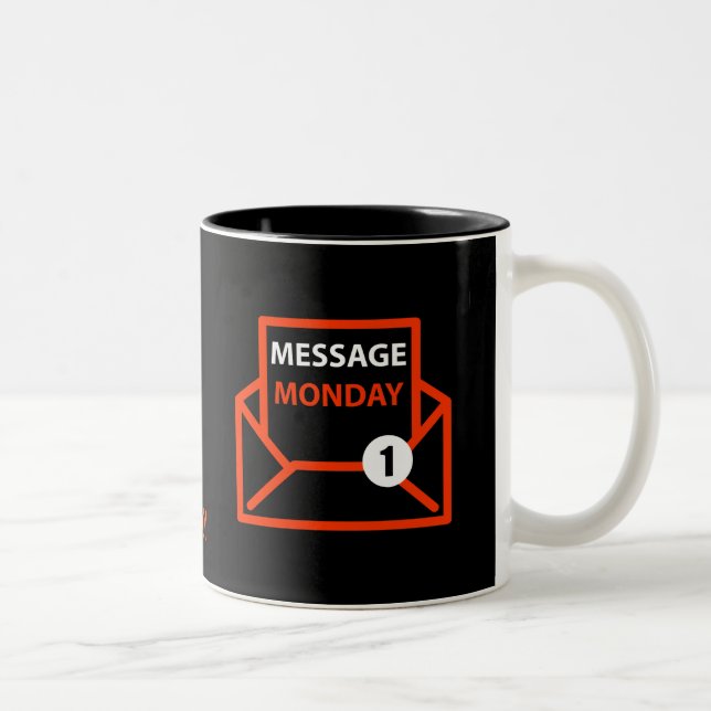 Tasse noire de lundi de message (Droit)