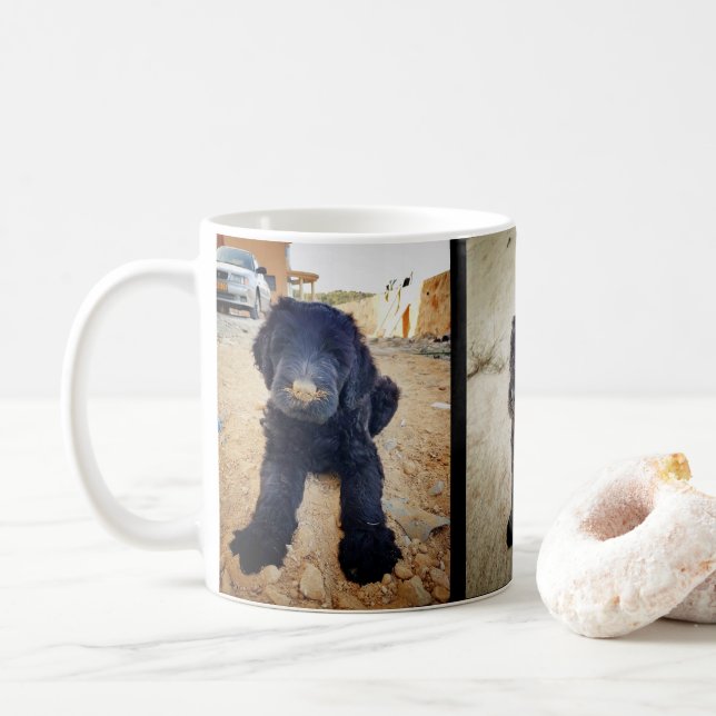 Tasse noire de Terrier de Russe (Avec donut)