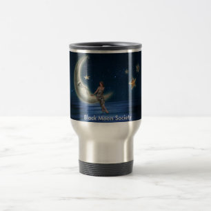 Tasse noire de voyage de société de lune