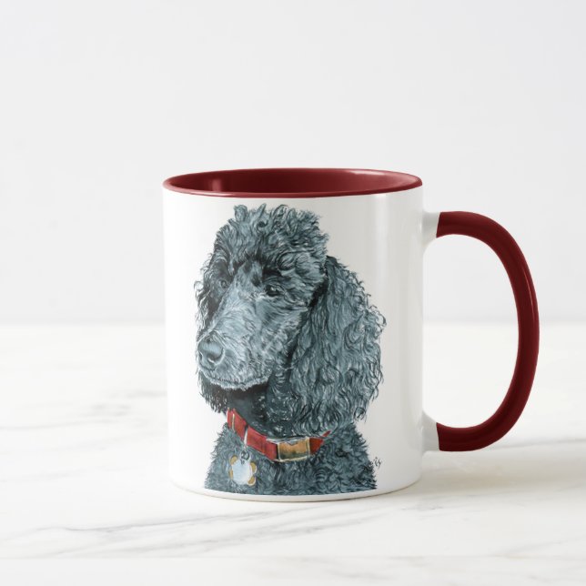 Tasse noire de Whitney de caniche (Droite)