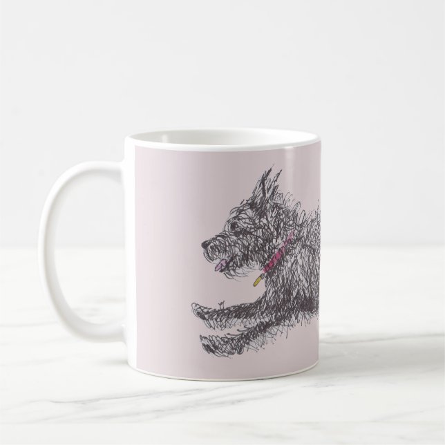 Tasse noire délabrée courante de Terrier (Gauche)