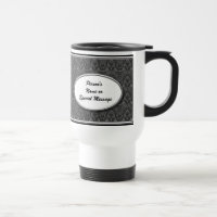 Tasse noire et blanche personnalisée de noce