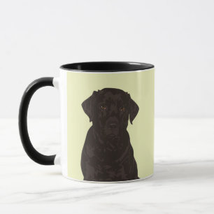 Tasse noire fraîche de pierre de chien de labrado