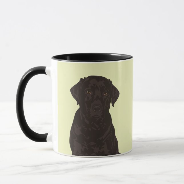 Tasse noire fraîche de pierre de chien de labrador (Gauche)
