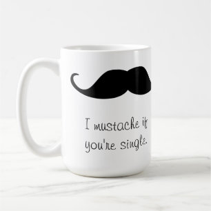 Tasse noire personnalisée de Stache de moustache