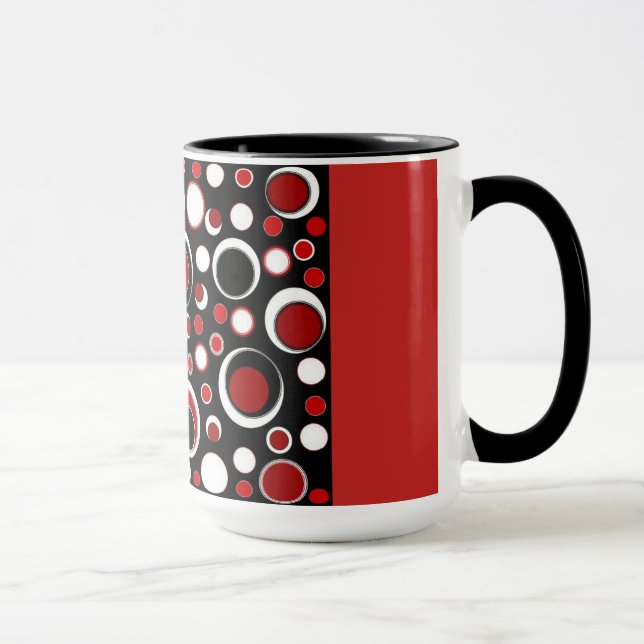 Tasse noire/rouge de motif de cercle (Droite)