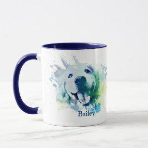 Tasse Nom de coutume d'éclaboussure d'aquarelle de
