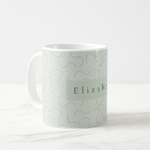 Tasse Nom Moderne Vert Sauge