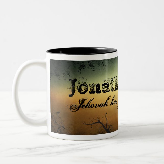 Tasse nommée avec l'arrière - plan grunge et les (Gauche)