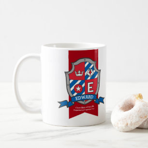 Tasse nommée bleue rouge de signification de crête