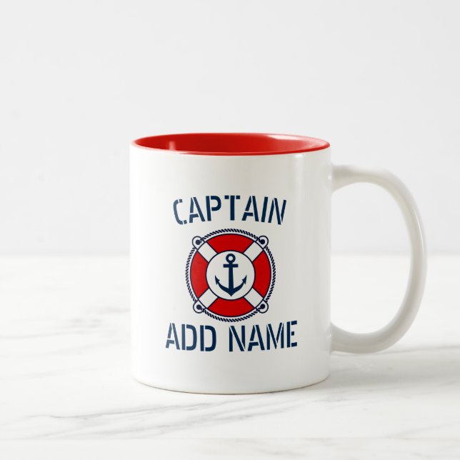 Tasse nommée de balise d'anneau d'ancre de marine (Droit)