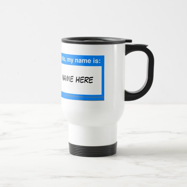 Tasse nommée de voyage d'étiquette (Droite)