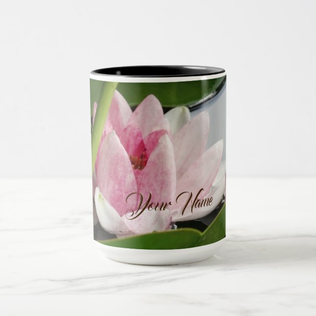 Tasse nommée faite sur commande de fleur de Lotus (Centre)