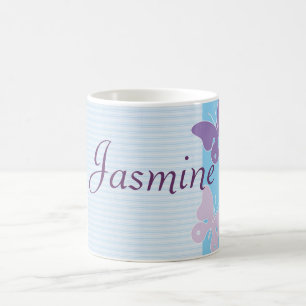 Tasse nommée personnalisée - papillons