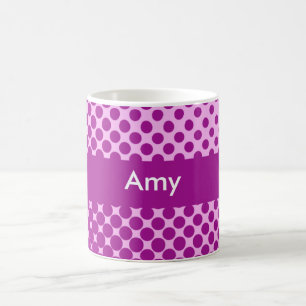 Tasse nommée personnalisée par pois