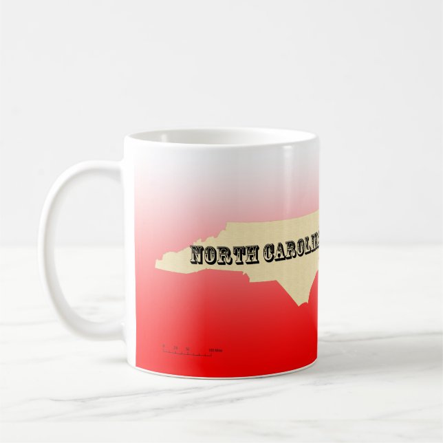 Tasse - North Carolina Staat Karte mit City (Links)