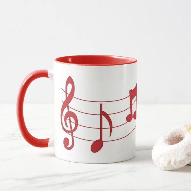 Tasse Notes musicales (Red music notes coffee mug!)