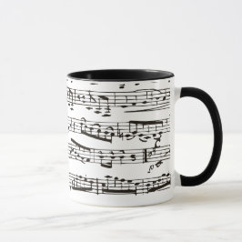 Tasse Notes musicales noires et blanches