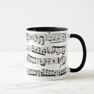 Tasse Notes musicales noires et blanches