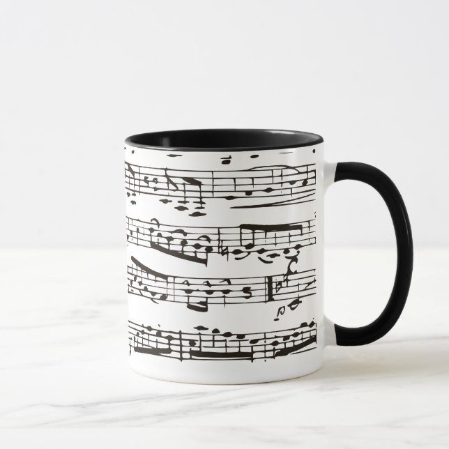 Tasse Notes musicales noires et blanches (Droite)