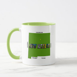 Tasse Nouveau Mexique Plan Plan Texte Photo