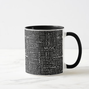 Tasse Nuage de mot de motif de MUSIQUE