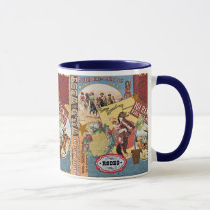tasse occidentale vintage de collage