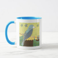 Oiseau coloré sur fil