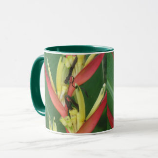 Tasse Oiseau de Heliconica du paradis rouge jaune