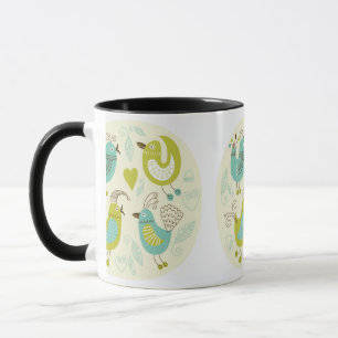 Tasse oiseaux de bande dessinée de cate
