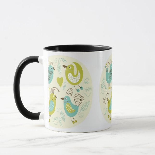 Tasse oiseaux de bande dessinée de cate (Gauche)