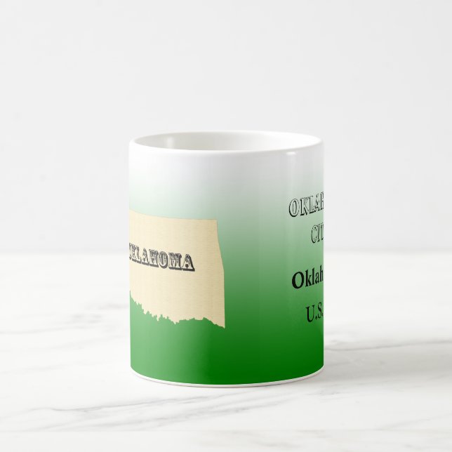 Tasse - Oklahoma Staat Karte mit Stadt (Mittel)