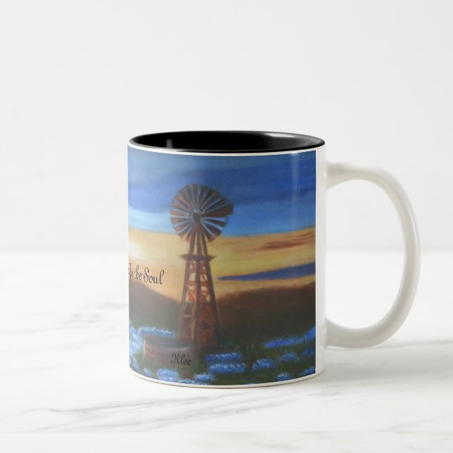 Tasse - Ölgemälde - Sonnenuntergang sind gut für d (Rechts)
