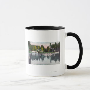 Tasse Olympia Park Vue sur l'étang, Rowboat Scene