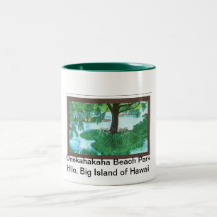 Tasse-Onekahakaha Strand-Park, Hilo Zweifarbige Tasse