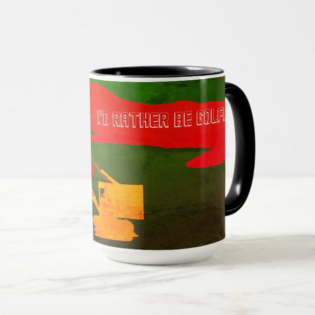 TASSE OPÉRATEUR DE CRANE GOLF GOLFING IMAGINAIRE ART OPÉ (Devant droit)